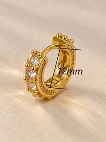 ZCNC 3/1pcs Women's Niche Design Hexagram Stud Earrings Set, Low Allergy, Daily Wear Accessory, Halloween/Christmas Thoughtful Gift - Gold - View 12