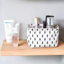 1pc Christmas Mini Lingerie Storage Box, Linen Desktop Organizer, Cosmetic Storage Basket, Lingerie Storage Basket, Autumn/Winter Fabric Storage Box With Powerful Function, Suitable For Year-End Stockpiling, Halloween Clothes, Socks And Wardrobe Storage, Foldable - Multicolor - View 13