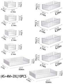 Set Organizer Laci Plastik Transparan 1-11 Buah Berbagai Ukuran, Rak Penyimpanan Kosmetik Rias untuk Meja Rias, Kamar Mandi, Kamar Tidur, Penggunaan Dewasa, Hadiah Liburan untuk Pacar, Dekorasi Pengorganisasian Rumah yang Rapi - Clear - View 11