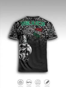 Men's Mexico Soccer Jersey T-Shirt, Inspired Style Top, Suitable For Matches, Streetwear, Parties And Daily Wear, Applicable For Men, Teenagers, Fans, Great Gift - Black - View 4