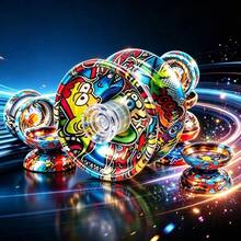 Sensitive Metal Yo-Yo, Auto-Return Yo-Yo, Graffiti Pattern Yo-Yo Toy, Random Color, Halloween Party Gift, Christmas Stocking Stuffer, Training Holiday Gift (Ball Rope And Ring Color Random) - Multicolor - View 2