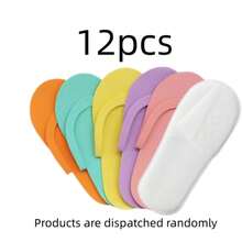 12/60 Pairs Disposable White Toe Slippers, Suitable For Women And Men In Salons, Spas, Beach Parties, Guests And Foot Care - Multicolor - View 10