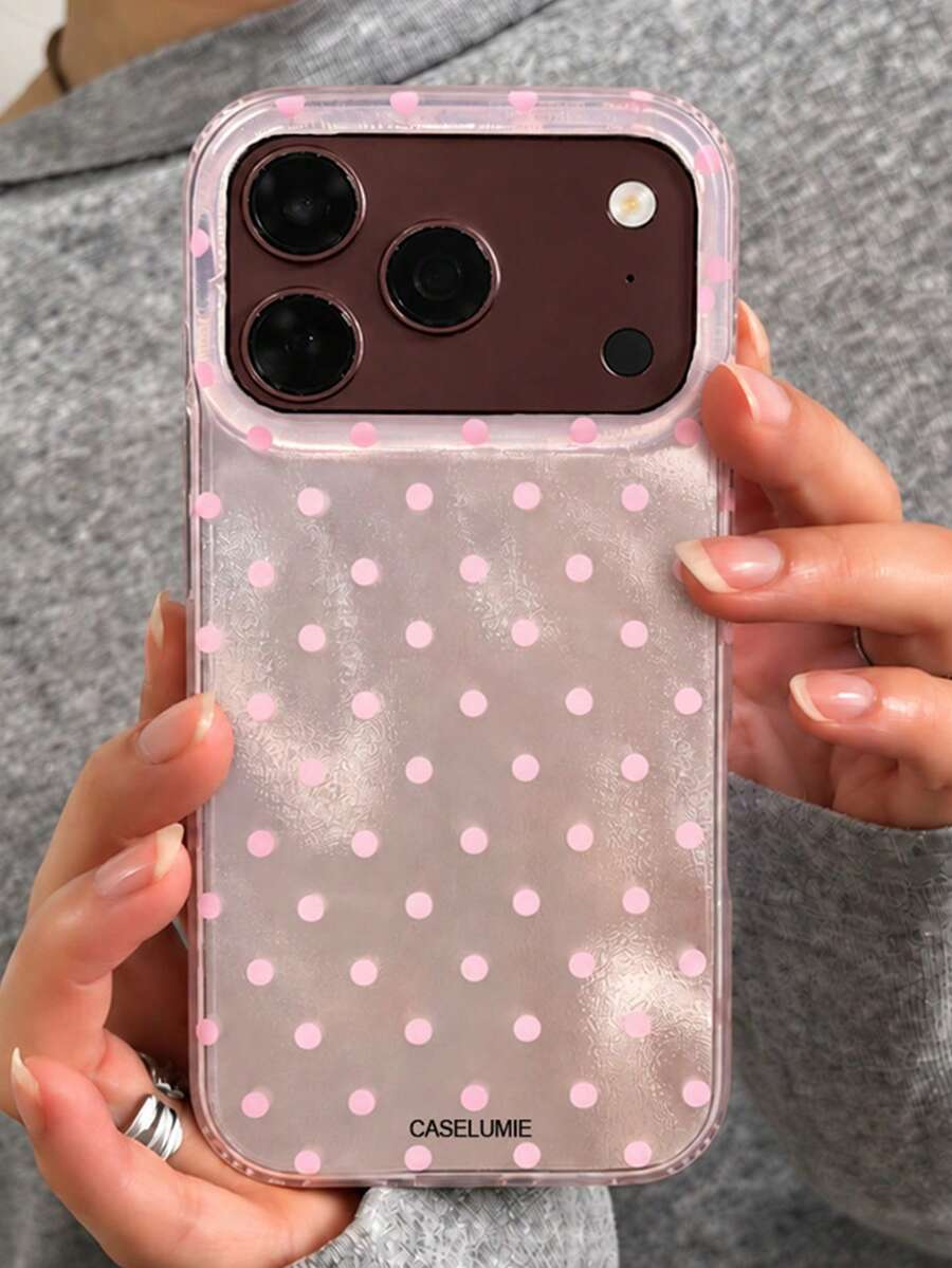 Casing Ponsel IMD Glitter Polka Dot Pink Sederhana dan Lucu Kompatibel dengan iPhone 18 Pro Max 18 Pro 17 Pro Max 17 Pro 17 16 Pro Max 16 Pro 16 15 Pro Max 15 Pro 15 14 Pro Max 14 Pro 14 13 Pro Max 13 Pro 13 12 11 Fashion Berkilau Gelombang Air Tidak Beraturan Pelindung Belakang Lembut - Bintik-bintik merah muda - View 1