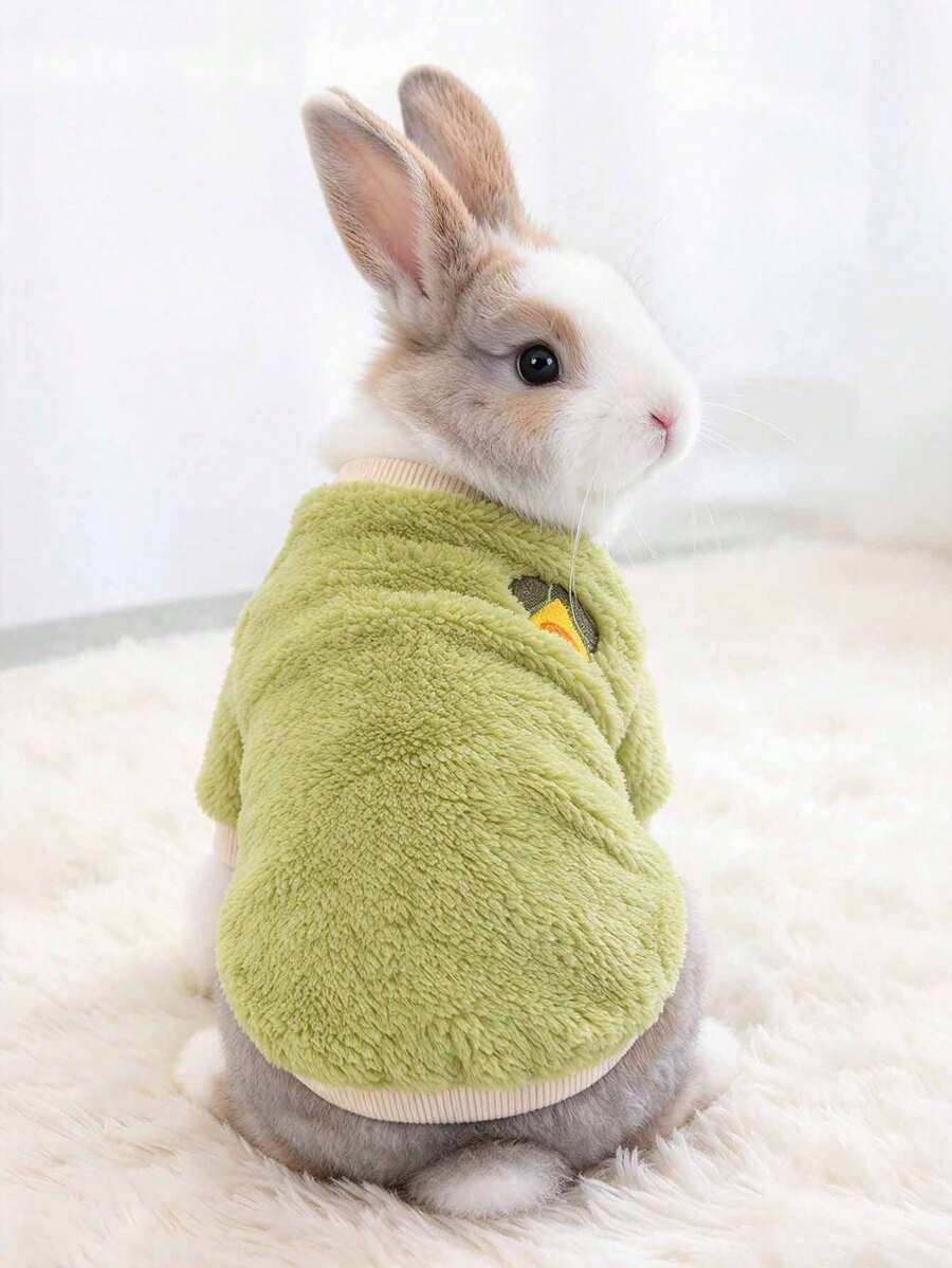 1pc Avocado Pattern Clothing, Multi-Style Cute Fruit Design, Autumn/Winter Warm Sweatshirt, Rabbit Pet Accessories, Small Pet Rabbit Autumn/Winter Warm Sweatshirt, Rabbit Pet Supplies, Rabbit, Rabbit Pet Accessories, Rabbit Pet Supplies, Valentine's Day - Multicolor - View 1
