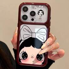 Cute Bow & Star Small Jade Design Phone Case With Large Window, Creative Full Coverage Anti-Drop Protective Cover For IPhone 18 Pro Max 18 Pro 17 Pro Max 17 Pro 16 Pro Max 15 14 Pro 13 12 Pro 11 Pro Max, Camera Protection, Glossy Soft Edge Shockproof Protective Shell - Cherry Red - View 8