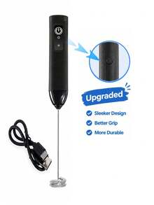 Rechargeable USB Milk Frother, Handheld Electric Milk Frother, Coffee Milk Frother With 3 Speed Settings, Mini Milk Frother & Drink Mixer, 500mAh - Black - View 12
