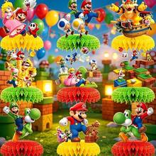 Dekorasi Meja Kertas Sarang Lebah Tema Petualangan Seri Super Mario Hasbro, Dekorasi Seni Kertas Lipat Dua Lapis, Cocok untuk Penataan Meja Pesta Ulang Tahun, Properti Fotografi Adegan Acara Perayaan dan Dekorasi Pesta Bertema, Sangat Cocok untuk Menciptakan Suasana Pesta Kejutan untuk Anak Perempuan - MultiWarna - View 1