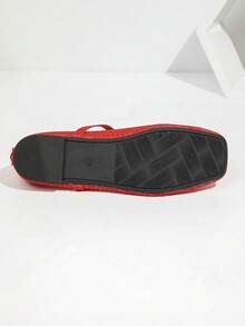 Women's Mesh Mary Jane Flat Shoes, Square Toe Hollow Breathable Buckle Strap Vintage Commute Loafers - Red - View 9