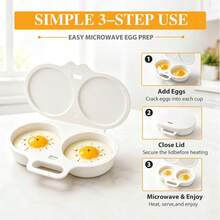 1/2pcs Microwave Egg Cooker, 2-Cup Capacity With Lid Egg Cooking Device, Quick Breakfast Egg Boiling Tray, Home Kitchen Grade Egg Maker Mold, Portable Egg Pre-Cooker With Handle And Lid, Easy Egg Pre-Cooking. Suitable For Making Tender Pre-Cooked Eggs, Convenient For Carrying, Home Decor, Bedroom Decor, Personalized Gift, Gift Box, Room Decor, Bedroom Decor - Multicolor - View 5