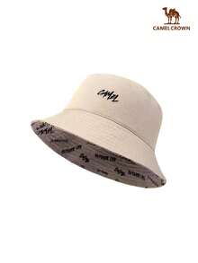 Japanese Style Reversible Bucket Hat, Unisex Casual Sun Hat, Large Head Circumference, Multi-Functional Bucket Hat For Men And Women, Suitable For Bald Heads - Apricot - View 1