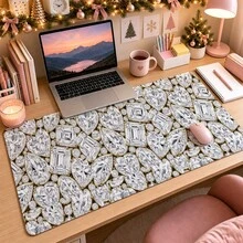 1pc Glam Shiny Rhinestone Diamond Desk Mat, Multi-Purpose Vanity Table Protector, Nail Art Mat, Large Desktop Mouse Pad For Women Bedroom & Office, S/M/L/XL - View 13