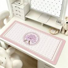 Extra Large Leather Mouse Pad, Vintage Peony Print Desk Mat, Non Slip, Waterproof, Stain Resistant, Wear-Resistant Desktop Protection Pad, Student Computer Table PU Mat, Office Desk Pad For Office Gaming Laptop Keyboard Decor - View 2