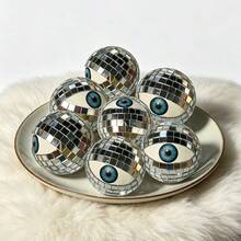 1pc Evil Eye Disco Ball Mosaic Glass Reflective Ball, Gothic Eye Pattern Decorative Ball, Gothic Style Desktop Decor, Personalized Room Decoration, Christmas Holiday Decor Toy - Multicolor - View 7