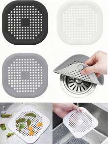 1pc Silicone Drain Strainer, Reusable Anti-Clogging Filter, Easy To Clean Kitchen Residue Filter, Bathroom Drain Protector, Silicone Material, Suitable For Bathroom, Shower, Bathtub, Kitchen Sink, Washbasin, Suitable For Home Daily Use, Suitable For Homeowners And Apartment Renters. Recommended Christmas Gift, Halloween Gift, Thanksgiving Gift And Other Holiday Gifts - Silicone - View 4