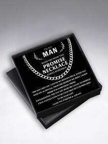 1pc Promise Necklace Chain For Men, With Card And Gift Box, Birthday Gift, Christmas Gift - To My Man - View 2
