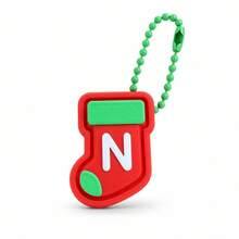 1pc A-Z Letter Christmas Stocking Keychain, Cute Mini Sock Bag Charm Pendant, Xmas Holiday Gift For Backpack Key Ring Decor - Multicolor - View 27