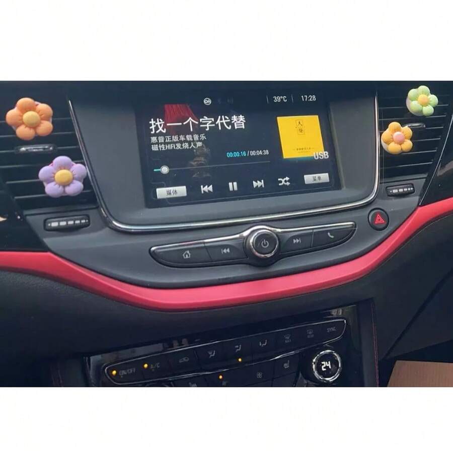 Cute Cartoon Flower Car Air Vent Decor, Car Air Conditioner Outlet Ornament - A - View 1