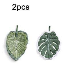 1/2pcs Reusable Tropical Leaf Hand Towels,Easy To Clean,Super Absorbent, Soft Fluffy,Hook Design,Suitable For Bathroom Kitchen Quick Drying Towels,Fashion Placemats,Sink Decoration,Autumn Home Decor And Accessories,Kitchen Essentials,Christmas Gifts - Multicolor - View 11