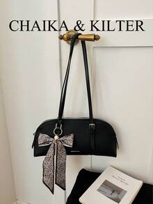 1pc Bowling Ball PU Fabric Shoulder Bag With Buckle, Suitable For Commuting, Shopping, Etc. (With Pendant) - Black - View 10