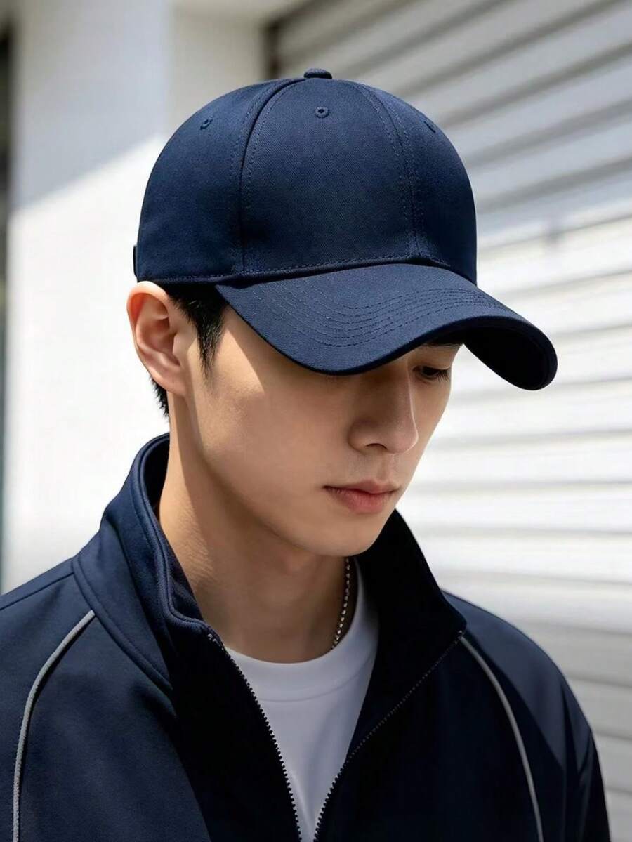 1pc Solid Color Minimalist Casual Baseball Cap, Adjustable Back, Unisex