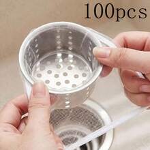 30/100/200pcs Suitable For Bathroom Bathtub And Kitchen Sink, Featuring Fine Mesh Design, Effectively Intercepts Hair And Food Debris, Prevents Drain Clogging, Easily Achieves Pipe Cleaning. - Sink Filter Bag - View 9