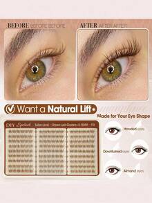162pcs Christmas Holiday Lash Clusters, Soft Fluffy Wispy Individual Cluster Lashes, DIY At Home Eyelash Extensions, Natural-Dramatic False Lashes For Xmas Party & Family Gathering - D - View 3