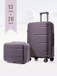 Floless Luggage Sets Hard Shell Carry On Luggage Hard Shell Trolley Travel 4 Spinner Wheels Travel Suit Cases With TSA Lock Spinner Checked Travel Suitcases - Purple - View 1