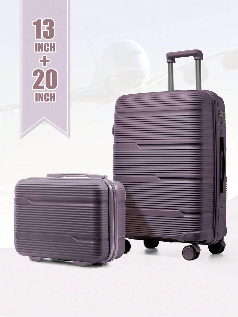 Floless Luggage Sets Hard Shell Carry On Luggage Hard Shell Trolley Travel 4 Spinner Wheels Travel Suit Cases With TSA Lock Spinner Checked Travel Suitcases - Purple - View 1