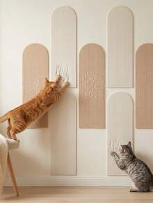 4PCS Cat Scratch Sticker Cat Scratch Board Cat Claw Grinder For Living Room Bedroom Sofa Wall Cat Gift, Let Cats Exercise Rest Scratch Play, Space-Saving Design For Indoor Cats, Pet , Beautiful Pet Accessory - Multicolor - View 11