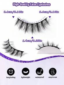 5 Pairs Manga Lashes Natural False Eyelashes Anime Lash 3D Volume Spiky Eyelashes Faux Mink Wispy Fluffy Cosplay Fake Lash Look Like Individual Cluster - Black - View 4