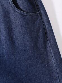 Tween Girl Vintage Blue Washed Straight Leg Loose Casual Denim Jeans - Blue - View 4