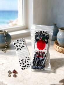 1 Pack, 100pcs/Pack Black Pattern Small Self-Sealing Bags, Moisture-Proof Mini Small Item Jewelry Smoking Accessories Storage Bags, Portable Moisture-Proof Storage Bags For Smoking Accessories - 1 Pack - View 10