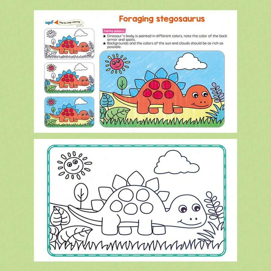 1pc Cartoon Coloring Book, Art Education Supplies, Animal And Plant ...