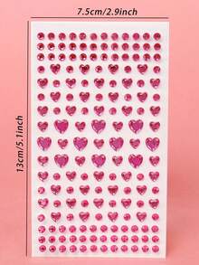 3D Colorful Rhinestone Rose Red Heart Silver White Pearl Multi-Particle Face Decoration Rhinestone Stickers Y2K Holiday Party Daily Makeup DIY Music Festival Dance Party Suitable For Hair Eyes Face Body Decoration - Multicolor - View 11