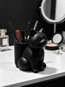 Tempat Penyimpanan Kuas Makeup Kucing Kreatif, Desain Kucing 3D Lucu, Kompartemen Luas untuk Kuas Bibir dan Lipstik, Bahan PLA Tahan Lama dan Bergaya, 2-in-1 Praktis untuk Penyimpanan dan Dekorasi Meja - MultiWarna - View 5