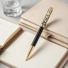 High-End Black Gold Embossed Neutral Pen / Elegant Metal Business Gift Signature Pen / Creative Metal Bead Pen / Smooth Writing - Suitable For Office Advertising Pens / Student Writing Pens - Pen - View 3