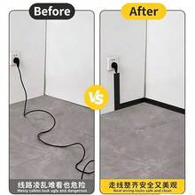 Penutup Kabel Lantai Perekat Diri, Penutup Kabel PVC Datar, Saluran Kabel Fleksibel, Sembunyikan Kabel dan Kabel Ethernet yang Terbuka, Saluran Kabel Lantai Anti-Tersandung - Grey - View 5