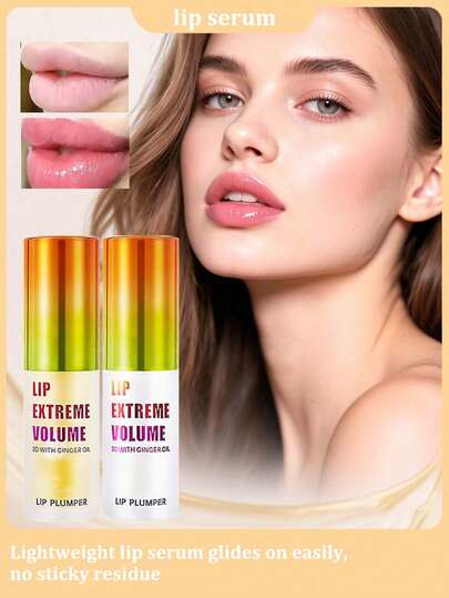 Ginger Lip Plumper Oil Moisturizing Lip Serum With Gingerol Nourishing Lip Care For Fuller Lips Long Lasting Hydrating Repairing Lip Treatment Sexy Lip Enhancer Beauty For Women Girls Christmas New Year Valentine Birthday Gift
