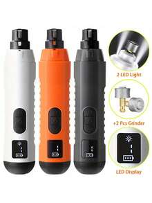Grinder Upgraded - Professional 2-Speed Electric Rechargeable Pet Nail Trimmer Painless Paws Grooming & Smoothing For Small Medium Large Dogs & Cats Battery Capacity 1200mAh - View 2