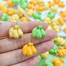 10pcs Cute Raw & Ripe Banana Resin Pendants, Banana Resin Charms, DIY Earrings Bag Pendant Parts - Random Color - Banana Pendant Mix - View 1