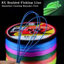 YACUMA 1000M 8 Strand Braided PE Fishing Line, High Strength Polyethylene, Super Powerful & Abrasion Resistant, Multicolor - Multicolor - View 3