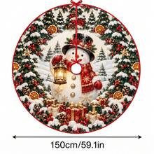 1件裝燈籠雪人圖案聖誕樹裙，優雅配色節日裝飾，5種尺寸，中性節日禮物，適用於居家與派對聖誕家居裝飾 - 提燈雪人 - 查看 13