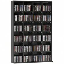 CD Storage Unit With Adjustable Shelves, 89 X 130.5, Black - Black + Engineered Wood - View 9