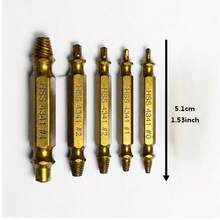 Double-Ended Screw Extractor Set, HSS 4341 Broken Bolt Remover, Suitable For Stripped And Damaged Screws - A - View 6