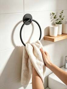 Bathroom Towel Ring, Wall-Mounted Towel Rack, Modern Home Storage Rack, Modern Wall-Mounted Towel Hook, Waterproof Bathroom Storage, Towel Rack - Multicolor - View 1