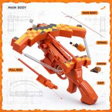 Pixel Art Crossbow Toy, Spring Powered Bow And Arrow, Outdoor Target Game, Creative Gift. - Multicolor - View 4