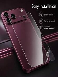 5 Pcs Full Cover Back Hydrogel Film Compatible With Iphone 18 Pro Max/18 Pro/17/16/15/14/13/12/11/17 Pro Max/16 Pro Max/17 Pro/15 Pro Max/17e/16e/Plus/Mini/X/XR/XS Max,Soft Protector Film,Anti-Scratch,Anti-Fingerprint,Case-Friendly,Easy To Install - Clear - View 6