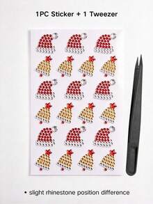 1pc Christmas Theme Rhinestone Decor Sticker Set With Tweezers, 3D Acrylic Hollow Self-Adhesive Rhinestone Stickers, Santa Claus, Christmas Tree, Snowflake, Gift Sock, Snowman, Christmas Hat, Candy Cane And More Christmas Patterns, Suitable For Phone, Water Cup, Camera, Earphone, Greeting Card, Gift Packaging, Photo Frame, Photo Album, Notebook, Aromatherapy Cup And More - one-size - View 11