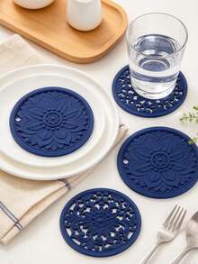 3pcs Silicone Heat Resistant Mats, Multi-Functional Patterned Heat-Proof Pads For Countertop, Suitable For Hot Pots And Hot Plates, Kitchen Supplies - View 6
