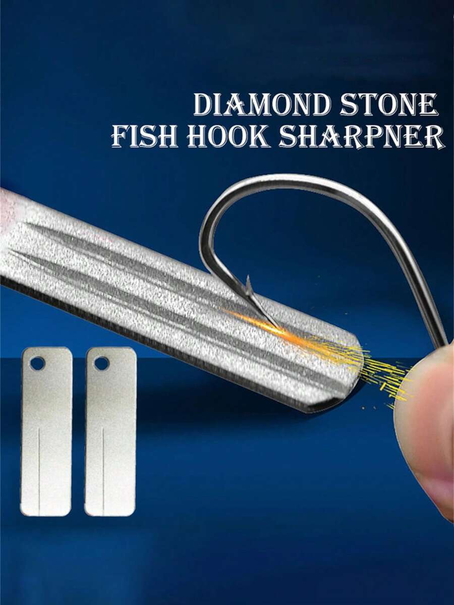 1Pc Mini Portable Single-Sided/Double-Sided Fishing Hook Sharpener Portable Diamond Stone Fish Hook Sharpen Tools Knife Whetstone Keychain For Outdoor Camping Fishing, Ideal For Sharpening Tools,Suitable For Adventurers - Sharpens Knives, Fish Hooks
